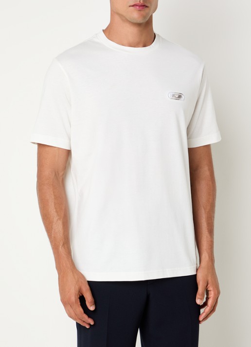 Armani T-shirt met logoborduring - achterkant 2 wit