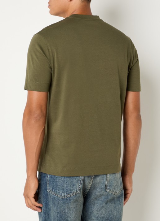 Armani T-shirt met logoborduring - achterkant 4 bronsgroen