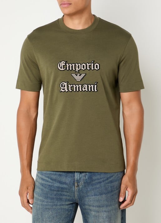 Armani T-shirt met logoborduring