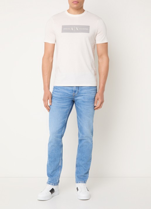 Armani T-shirt met logoprint - voorkant 2 gebroken wit