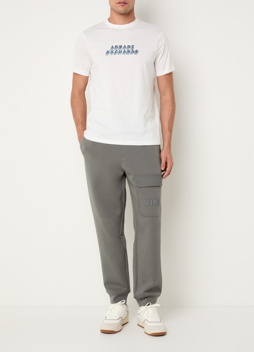 Armani T-shirt met logoprint - voorkant 3 gebroken wit
