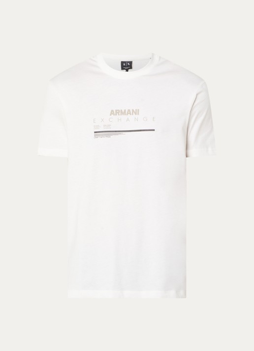 Armani T-shirt met logoprint - voorkant 2 gebroken wit