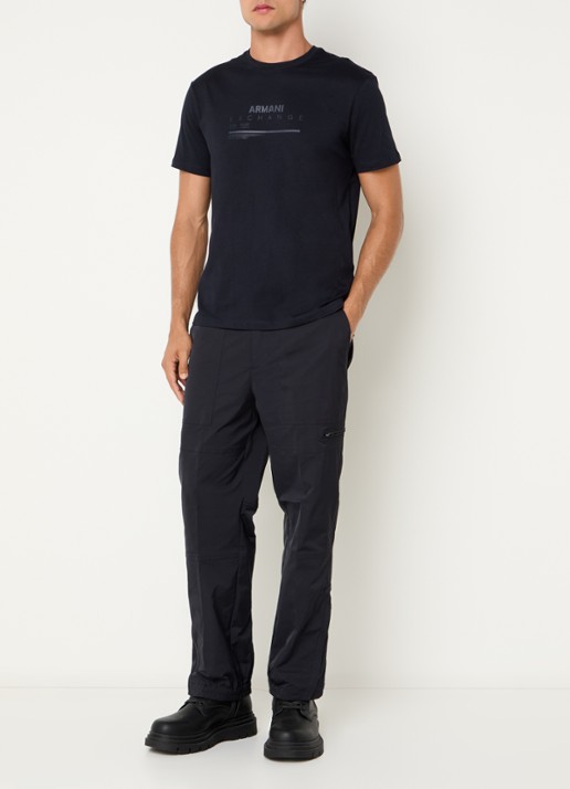 Armani T-shirt met logoprint - voorkant 3 donkerblauw