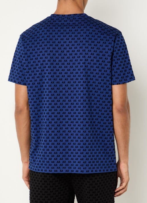 Armani T-shirt met logoprint - achterkant 4 kobaltblauw