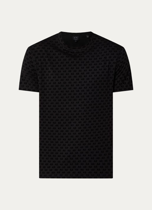 Armani T-shirt met logoprint - voorkant zwart