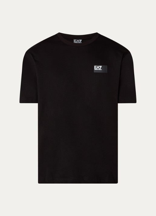 Armani T-shirt met logoprint - voorkant 3 zwart