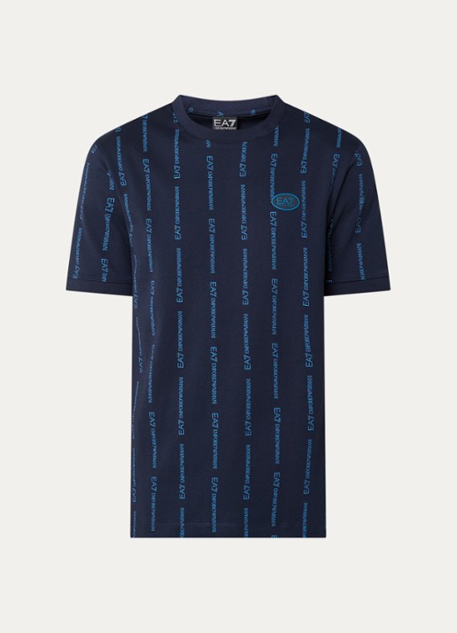 Armani T-shirt met logoprint - voorkant 3 indigo