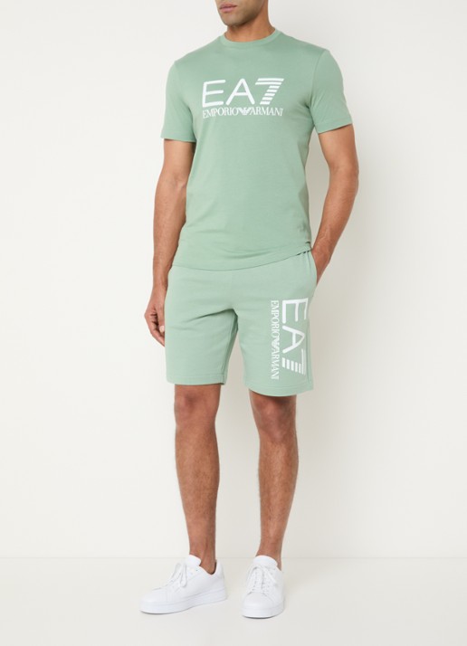 Armani T-shirt met logoprint - voorkant 2 lindegroen