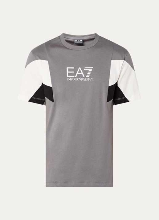 Armani T-shirt met logoprint - voorkant 3 grijs