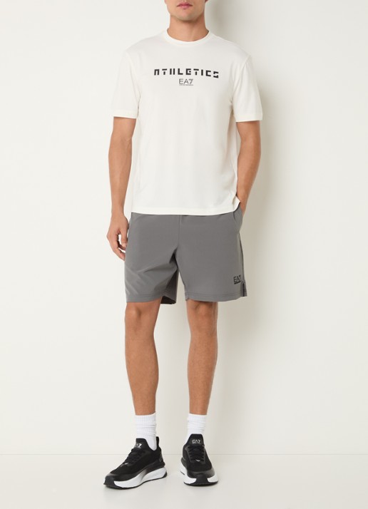 Armani T-shirt met logoprint - voorkant 3 creme