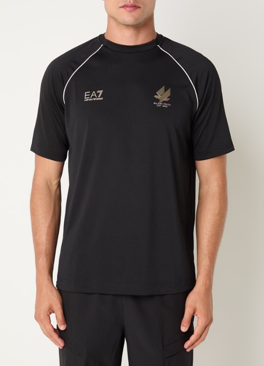 Armani T-shirt met logoprint - achterkant 4 zwart