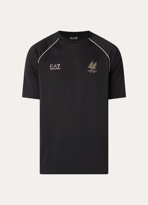 Armani T-shirt met logoprint - voorkant zwart
