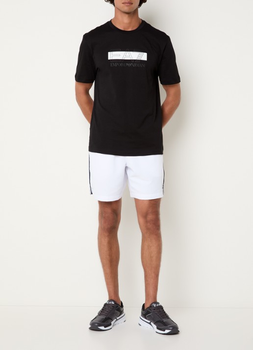 Armani T-shirt met logoprint - voorkant 3 zwart