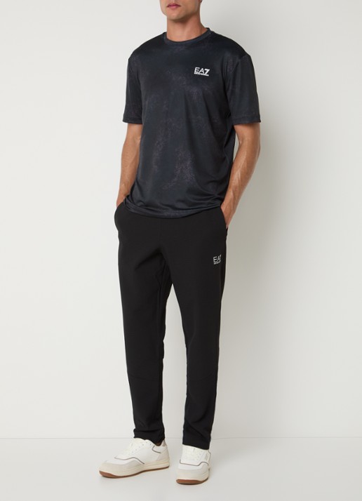 Armani T-shirt met logoprint - voorkant 2 zwart