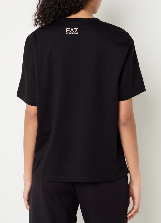 Armani T-shirt met logoprint - achterkant zwart