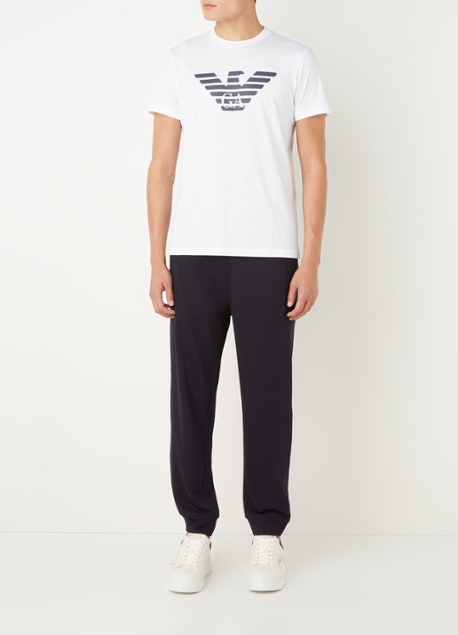 Armani T-shirt met logoprint - voorkant 4 gebroken wit
