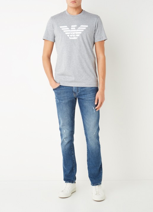 Armani T-shirt met logoprint - voorkant 4 grijsmele