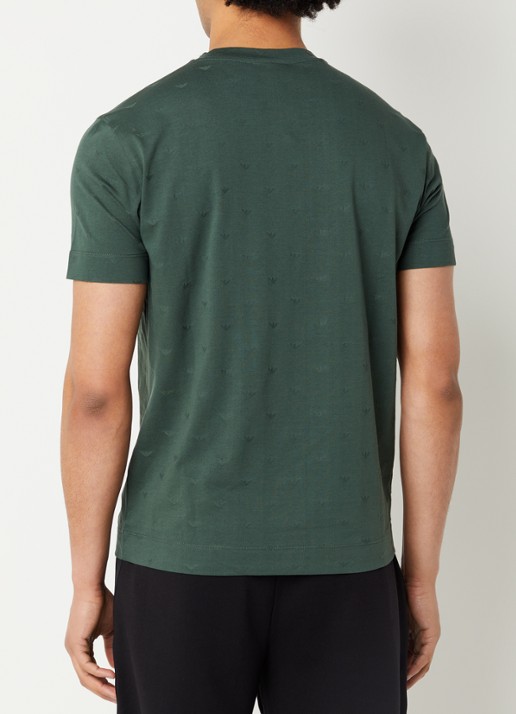 Armani T-shirt met logoprint - achterkant 2 donkergroen