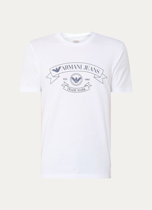 Armani T-shirt met logoprint - voorkant 2 wit