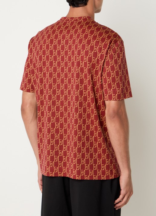 Armani T-shirt met logoprint - achterkant steenrood