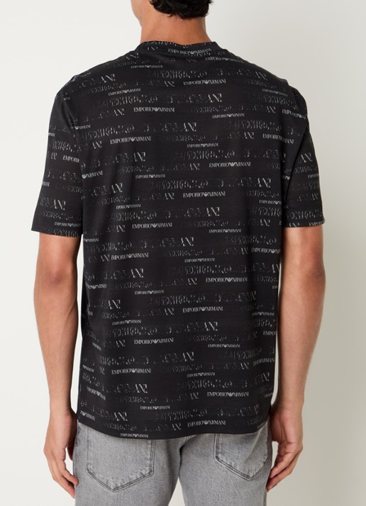 Armani T-shirt met logoprint - achterkant zwart
