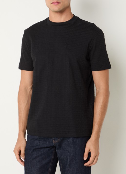 Armani T-shirt met logoprint - detail 3 zwart