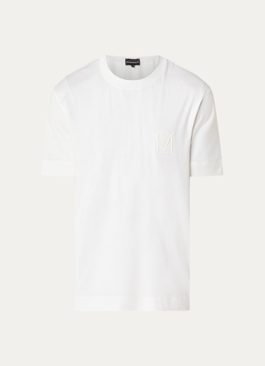 Armani T-shirt met logoprint - voorkant wit