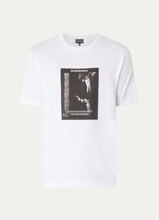 Armani T-shirt met logoprint - voorkant 3 wit