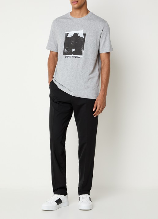 Armani T-shirt met logoprint - voorkant 2 grijsmele