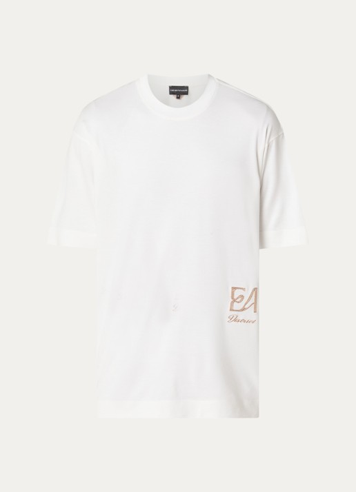 Armani T-shirt met logoprint - voorkant wit