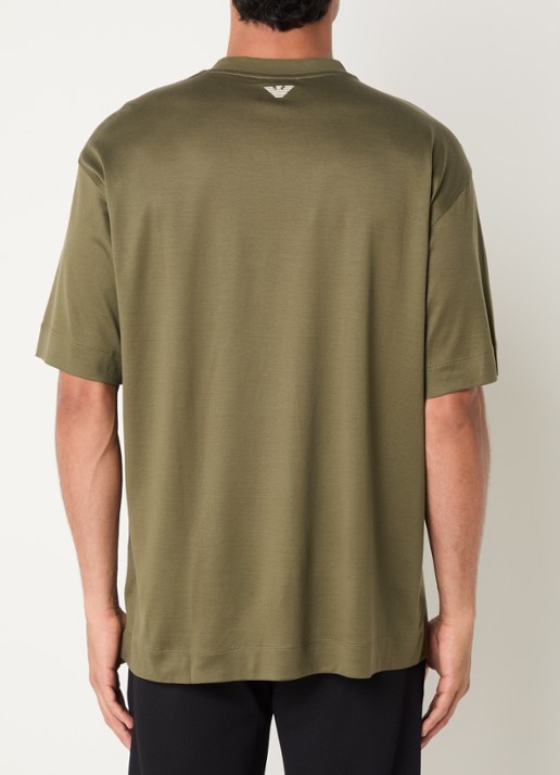 Armani T-shirt met logoprint - achterkant mosgroen
