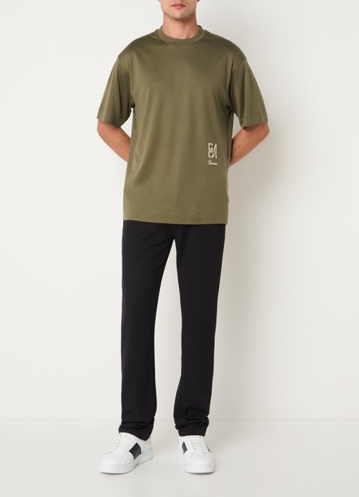 Armani T-shirt met logoprint - voorkant 3 mosgroen