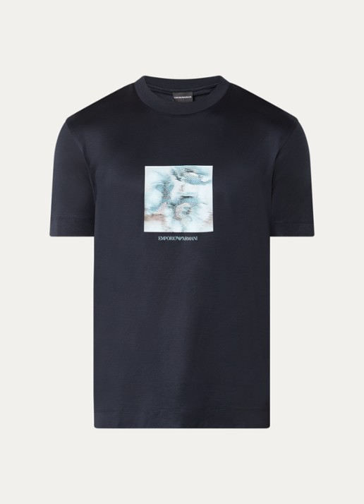 Armani T-shirt met print - voorkant 2 blauw