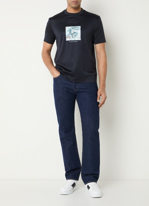 Armani T-shirt met print - voorkant 3 blauw
