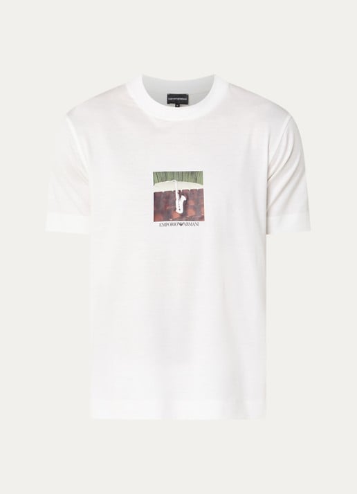 Armani T-shirt met print - voorkant wit