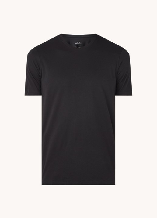 Armani T-shirt met ronde hals - voorkant zwart