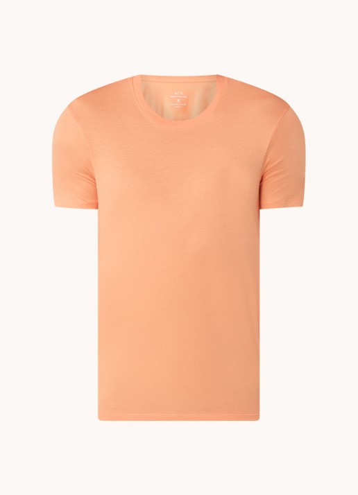 Armani T-shirt met ronde hals - voorkant oranje