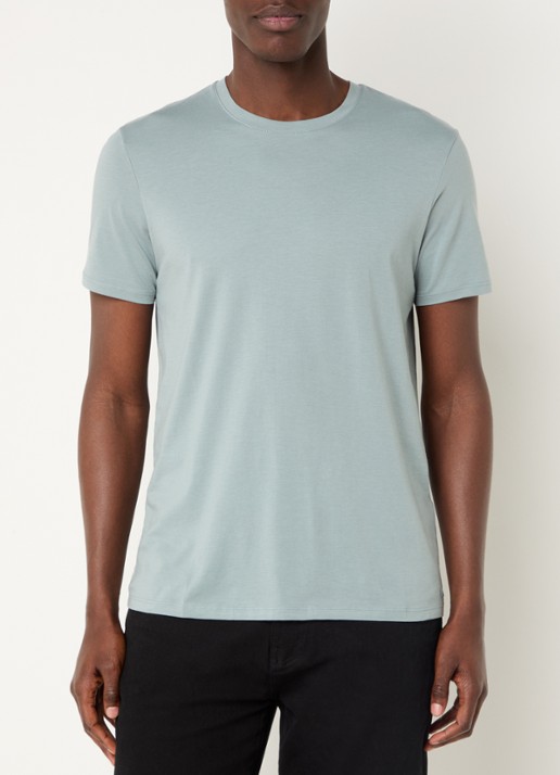 Armani T-shirt met ronde hals - detail 4 lichtblauw