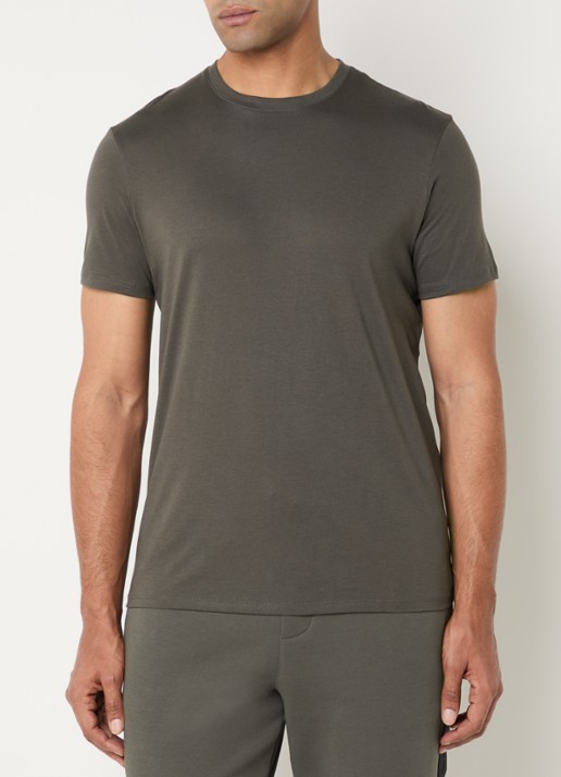 Armani T-shirt met ronde hals - detail 4 bronsgroen