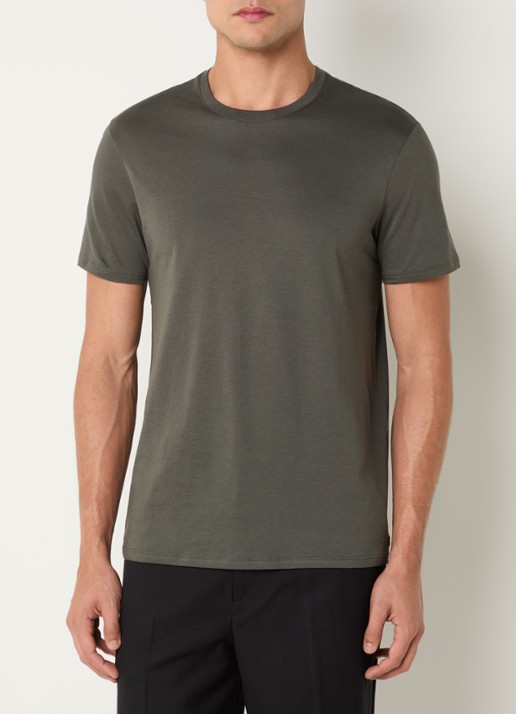 Armani T-shirt met ronde hals - detail 2 okergeel