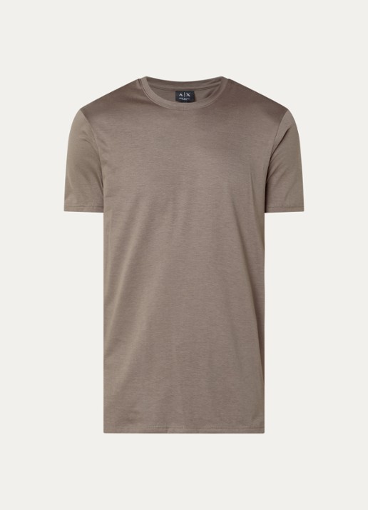 Armani T-shirt met ronde hals - voorkant donkerbeige