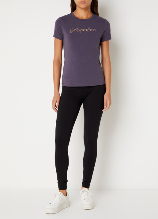 Armani T-shirt met strass - voorkant 4 violet