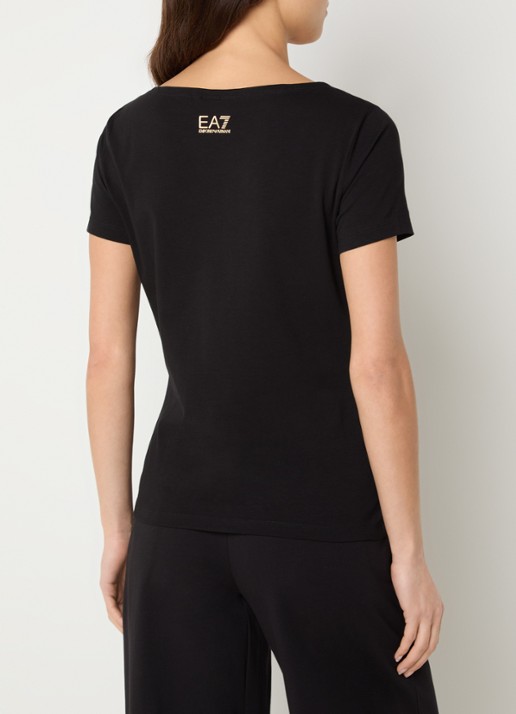 Armani T-shirt met strasslogo - achterkant 4 zwart
