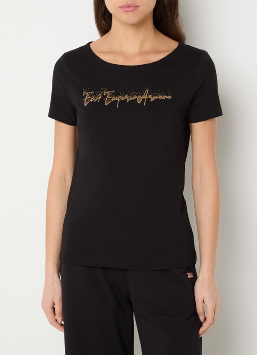 Armani T-shirt met strasslogo