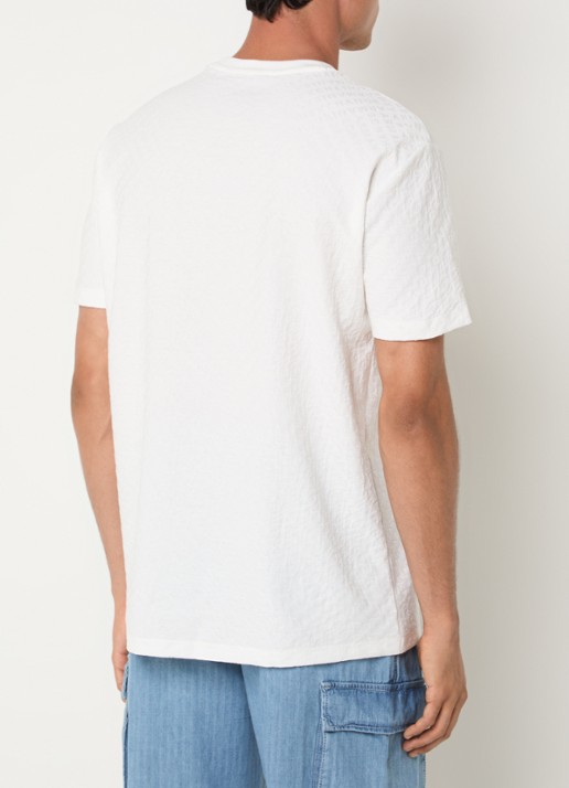 Armani T-shirt met structuur - achterkant 4 gebroken wit