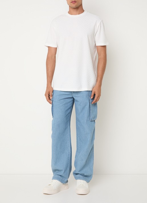 Armani T-shirt met structuur - voorkant 2 gebroken wit