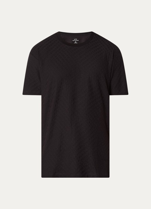 Armani T-shirt met structuur - voorkant zwart