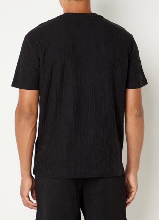 Armani T-shirt met structuur - achterkant 3 zwart