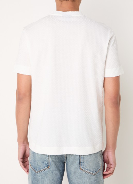 Armani T-shirt met structuur - achterkant 5 gebroken wit
