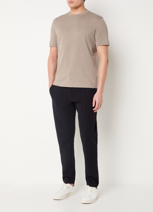 Armani T-shirt met structuur - voorkant 2 zand